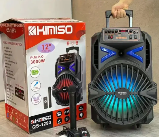 Колонка-чемодан KIMISO QS-1293 60 Вт, акумулятор 2000 мАг, автономна робота до 5 годин, 12 дюймів - зображення 2