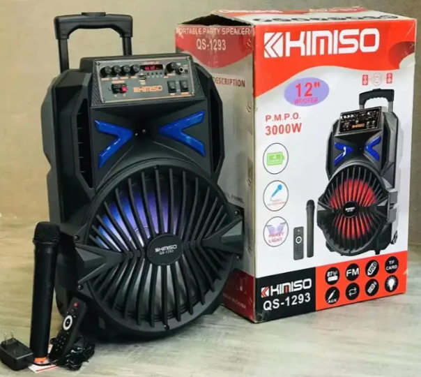 Колонка-чемодан KIMISO QS-1293 60 Вт, акумулятор 2000 мАг, автономна робота до 5 годин, 12 дюймів - зображення 4