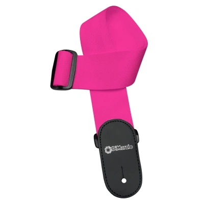 Ремень для гитары DiMarzio Nylon With Leather Ends Neon Pink (DD3100NPK) - Фото 1 Ремень для гитары DiMarzio Nylon With Leather Ends Neon Pink (DD3100NPK) - изображение 1