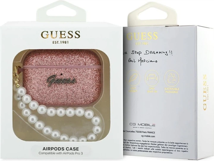 Чохол Guess Glitter Pearl Strap для Apple AirPods Pro 3 Pink (GUAP3GLGPSP) - зображення 4