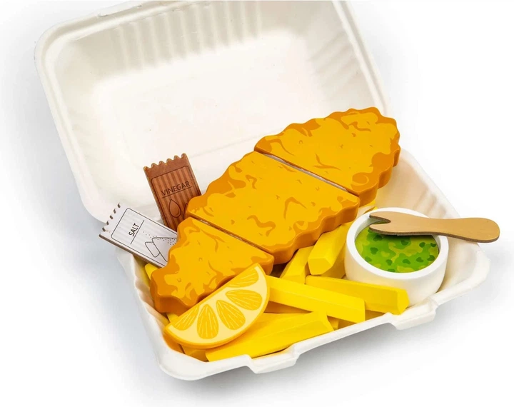 Zestaw do zabawy Bigjigs Toys Ryba i frytki 26 elementów 37028 (0691621850282) - obraz 3