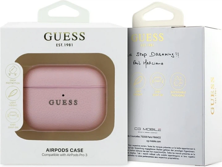 Чохол Guess Grained Classic Logo для Apple AirPods Pro 3 Pink (GUAP3PGUGMP) - зображення 4