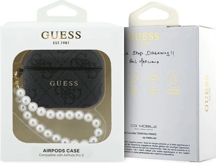 Чохол Guess 4G Pearl Strap для Apple AirPods Pro 3 Black (GUAP3P4E4PSK) - зображення 4