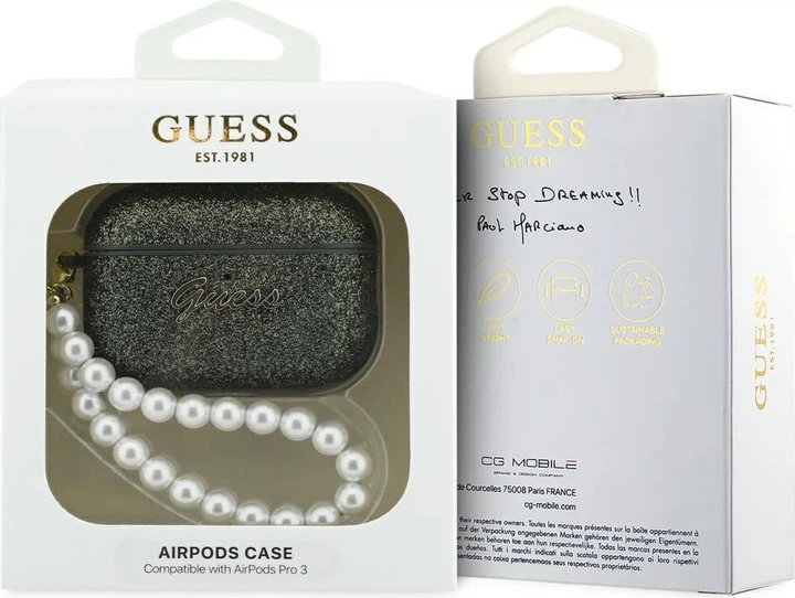 Чохол Guess Glitter Pearl Strap для Apple AirPods Pro 3 Khaki (GUAP3GLGPSA) - зображення 4
