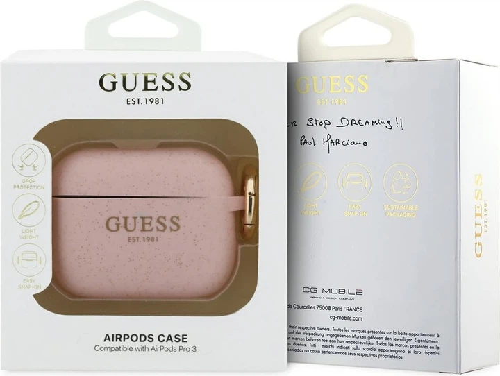 Чохол Guess Silicone Glitter Ring для Apple AirPods Pro 3 Pink (GUAP3SGGEP) - зображення 4