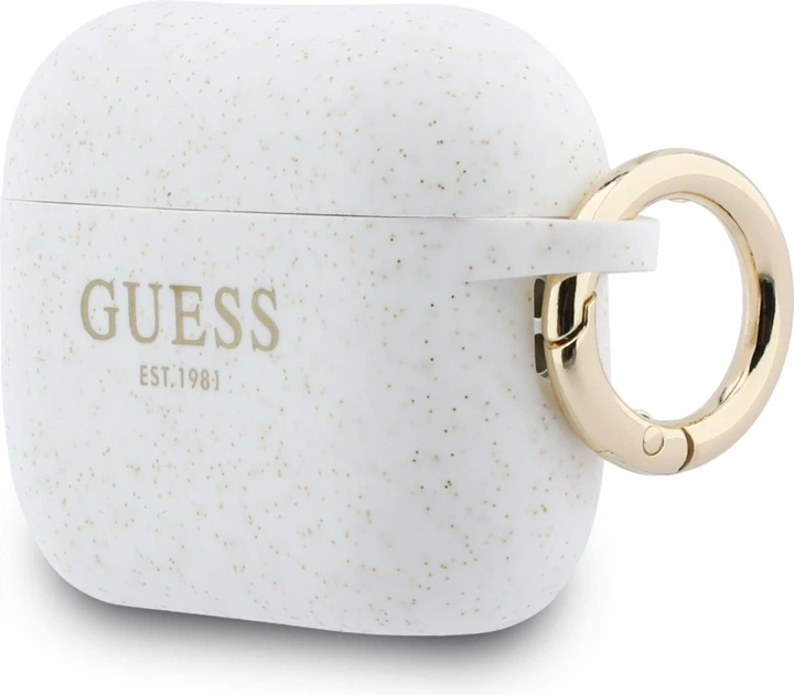 Чохол Guess Silicone Glitter Ring для Apple AirPods Pro 3 White (GUAP3SGGEH) - зображення 2