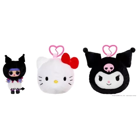 Кукла LOL Surprise Loves Hello Kitty and Friends Plush Kuromi Q.T. Куроми лол двухсторонняя плюшевая 596608 - изображение 5