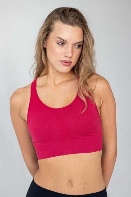 Женский бесшовный спортивный топ Giulia FLEX TOP FREE S/M Bordo-winterberry, комфортный топ из микрофибры - Фото 2 Женский бесшовный спортивный топ Giulia FLEX TOP FREE S/M Bordo-winterberry, комфортный топ из микрофибры - изображение 2