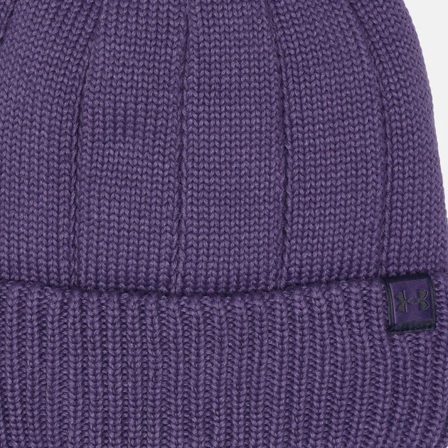 Жіноча в'язана зимова шапка Under Armour UA Around Town CGI Beanie One Size фіолетова - изображение 4
