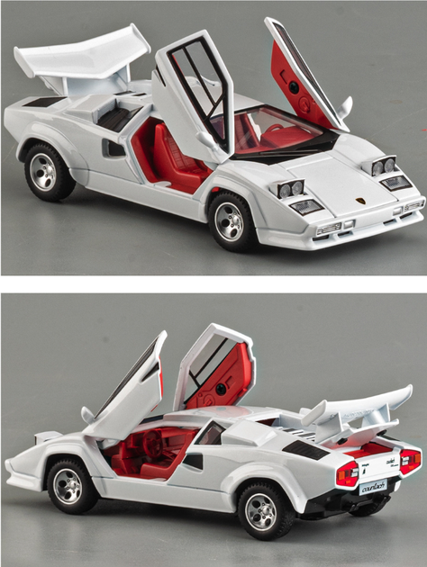 Металлическая модель Lamborghini Countach LP 1:32 со светом и звуком Инерционная машинка в коробке спортивная коллекционная модель - изображение 8