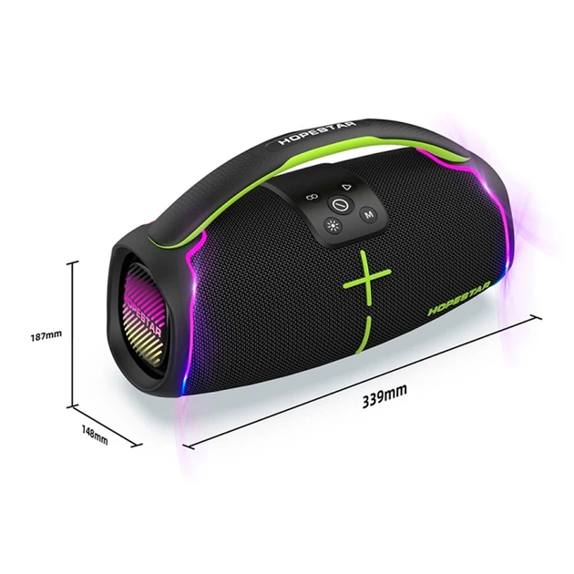 Портативна колонка HOPESTAR H61, 50W, BT5.3, TWS, TF, AUX, FM, IPX6, 6000mAh, 4-6h, Black - Фото 2 Портативна колонка HOPESTAR H61, 50W, BT5.3, TWS, TF, AUX, FM, IPX6, 6000mAh, 4-6h, Black - зображення 2