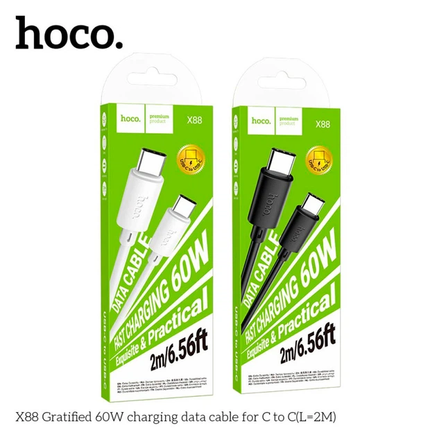 USB кабель Hoco X88, Type-C, 2.0 м., Черный - 624085 - Фото 4 USB кабель Hoco X88, Type-C, 2.0 м., Черный - 624085 - изображение 4