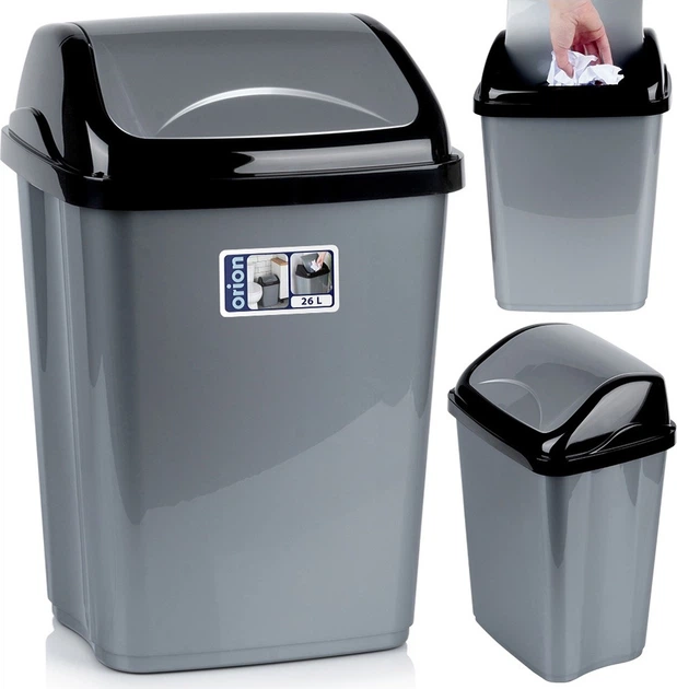 Кошик для сміття Orion пластиковий 26 л Сірий (8592381171322) - зображення 3