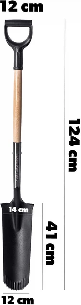 Szpadel drenarski Kadax Lerum 121 x 14 cm Czarny (K4204) - obraz 2