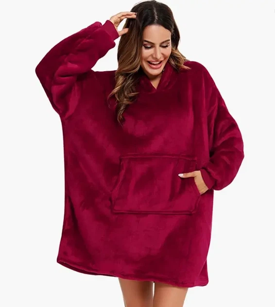 Плюшевое одеяло с капюшоном Huggle Hoodie универсальный размер - Фото 4 Плюшевое одеяло с капюшоном Huggle Hoodie универсальный размер - изображение 4