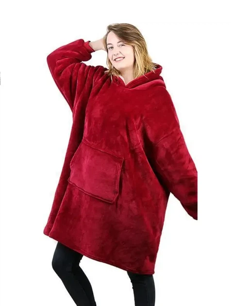 Плюшевое одеяло с капюшоном Huggle Hoodie универсальный размер - Фото 5 Плюшевое одеяло с капюшоном Huggle Hoodie универсальный размер - изображение 5