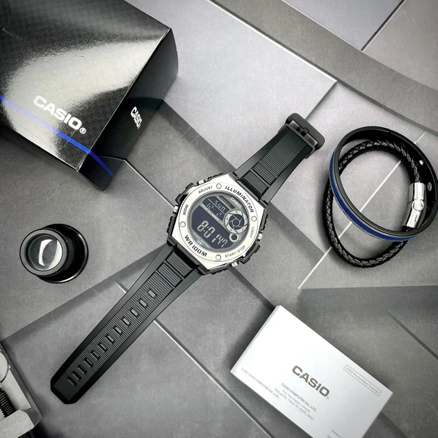 Чоловічий годинник Casio MWD-100H-1B з підсвічуванням - изображение 4