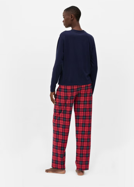 Жіночі піжамні штани Primark Wide Leg Pajama Bottoms XL для дому та сну Червоний (8866) - зображення 3