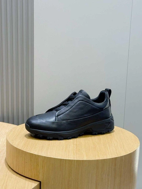 Мужские демисезонные кроссовки Zegna черного цвета 43 р (27.5см) - изображение 6