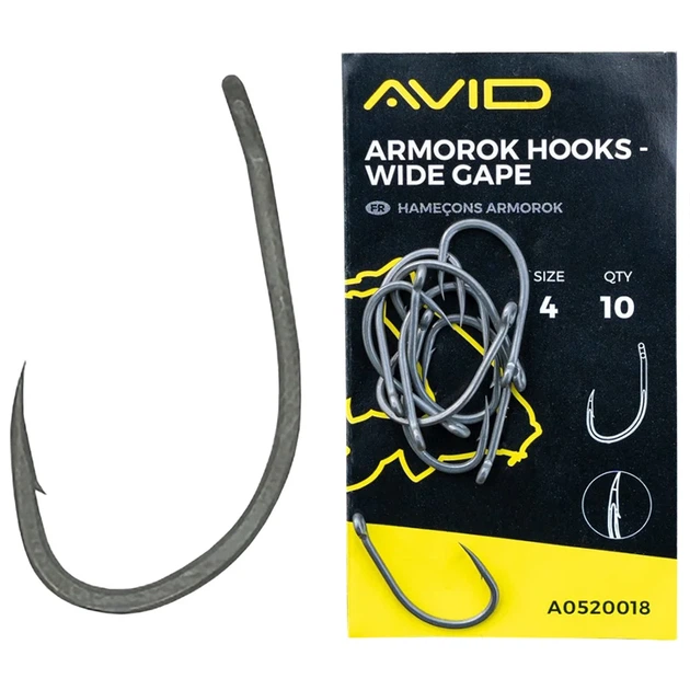 Крючок карповый Avid Carp Armorok Hooks Wide Gape #4 (10 шт/уп) - Фото 1 Крючок карповый Avid Carp Armorok Hooks Wide Gape #4 (10 шт/уп) - изображение 1