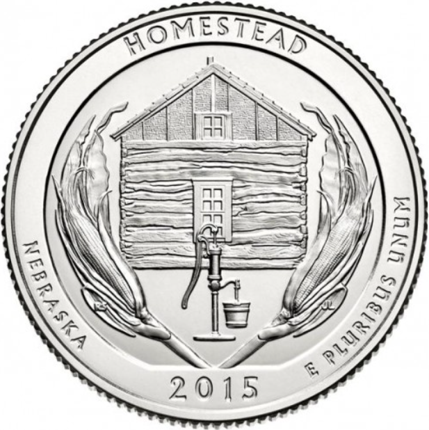 Монета 25 центів (квотер) США 2015 S UNC "Національний парк - Національний монумент Гомстед". Homestead National Monument of America (quarter) - Фото 1 Монета 25 центів (квотер) США 2015 S UNC "Національний парк - Національний монумент Гомстед". Homestead National Monument of America (quarter) - изображение 1