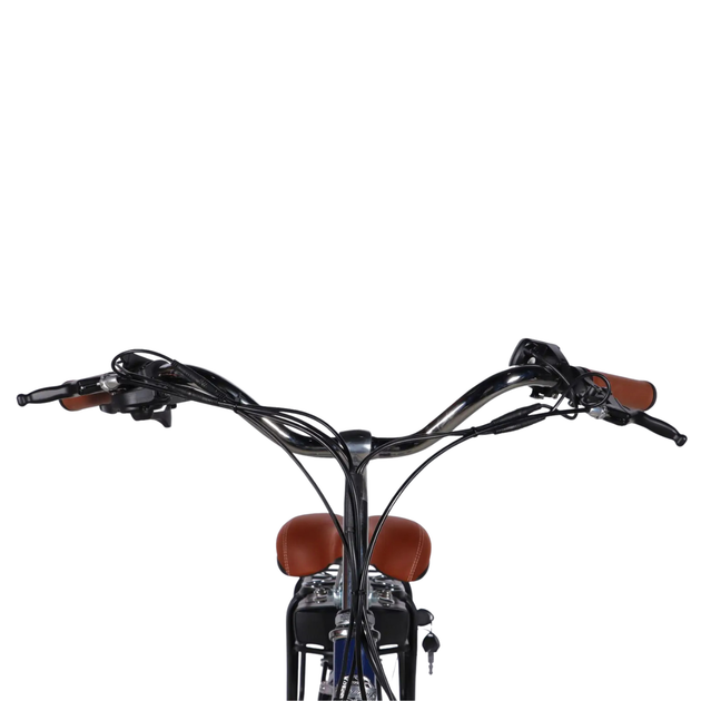Велосипед з електроприводом 26" AL Dorozhnik eRUBY DD FR темно-синій рама-17" 500Вт 36B 15А*ч-55км запас ходу з амортизаційною вилкою та ліхтарем - зображення 2