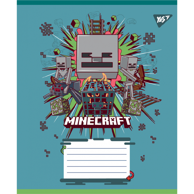 Тетрадь ученическая школьная в клетку 12 листов Minecraft майнкрафт, тетрадь 12 страниц (в ассортименте) Yes - изображение 5
