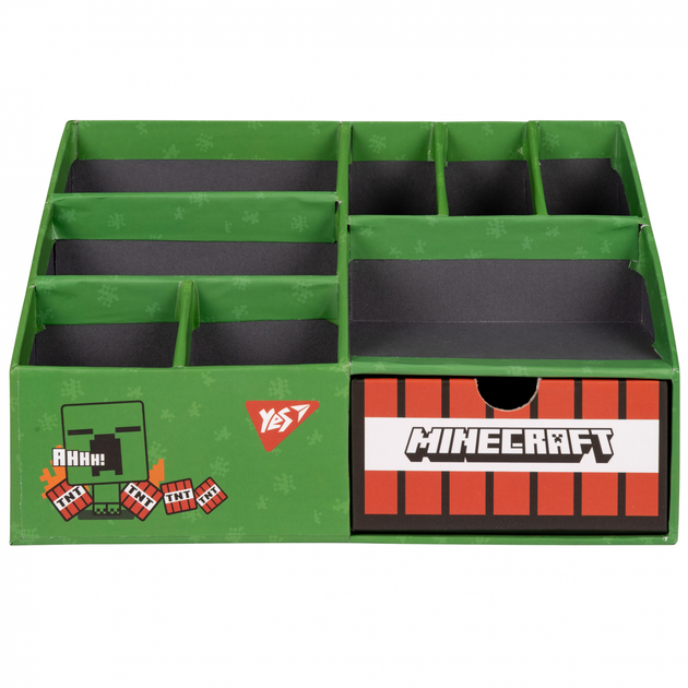 Органайзер настільний YES Minecraft 708221 на 8 відділень з картону для ручок канцелярії та шкільного приладдя - зображення 2