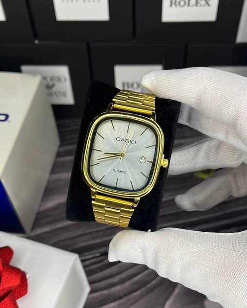 Чоловічий годинник Casio A-168 золотистий-білий - зображення 3