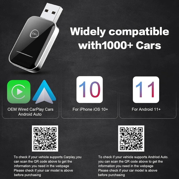 Бездротовий адаптер Carplay 2 в 1 TPSOJJY - зображення 3
