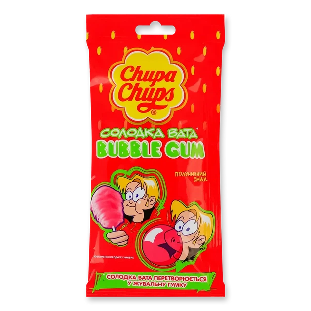 Гумка жувальна Chupa Chups з полуничним смаком, 11г - Фото 1 Гумка жувальна Chupa Chups з полуничним смаком, 11г - зображення 1