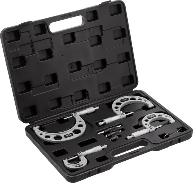 Набір мікрометрів YATO YT-72304 зовнішніх 0-100 мм 4 шт (5906083122330) - зображення 3