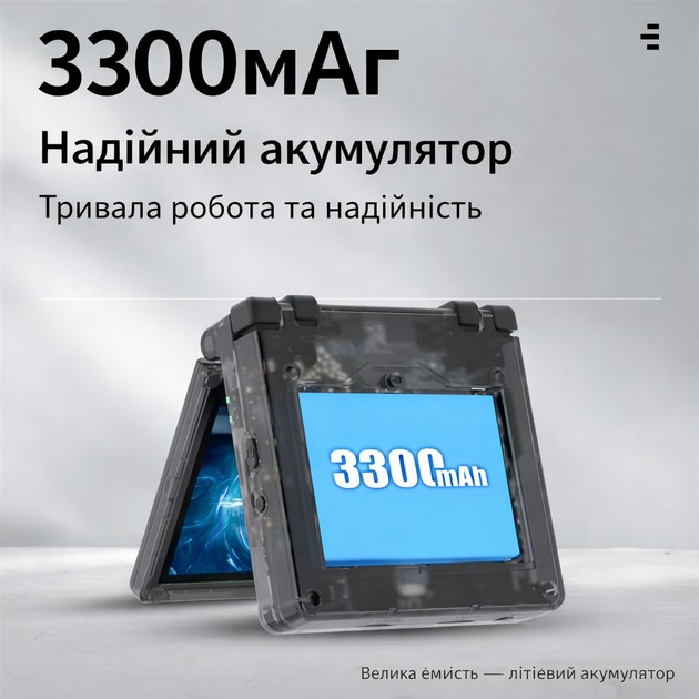 ANBERNIC RG35XX SP – фліп портативна ігрова консоль 64 ГБ, підтримка 5000+ ігор, 3,5” IPS екран, 3300 мАг, BT4.2, ретро Black - зображення 4