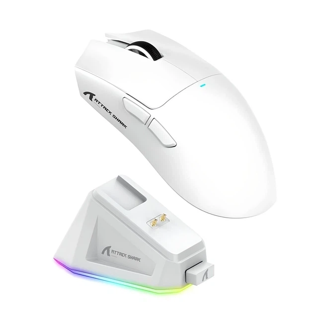 Ігрова комп'ютерна миша Attack Shark X11 з 2.4G / Bluetooth / провідним підключенням + магнітна зарядна станція з підсвічуванням - изображение 2