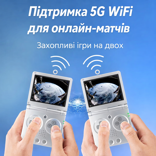 ANBERNIC RG35XX SP — фліп портативна ігрова консоль 64 ГБ, підтримка 5000+ ігор, 3.5” IPS екран, 3300 мА·год, BT4.2, ретро Сріблястий - зображення 5