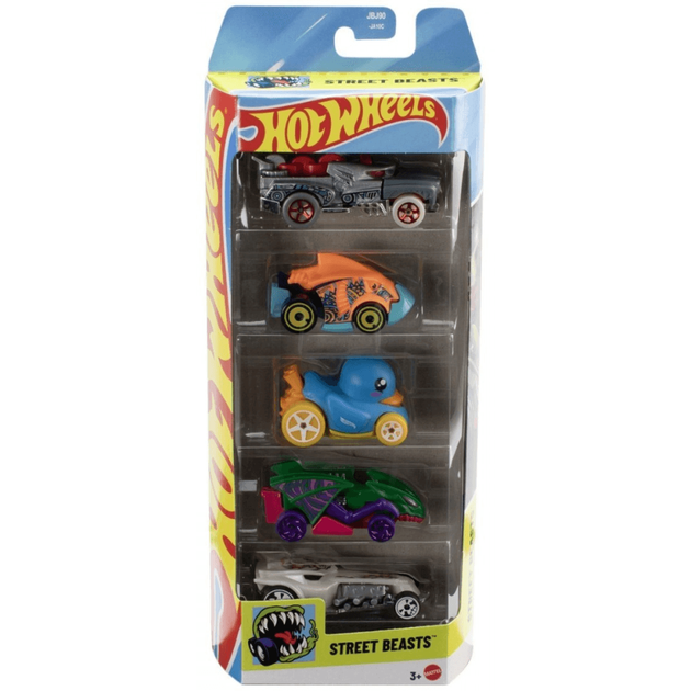 Набір з 5 машинок Хот Вілс Hot Wheels Street Beasts 5-Pack (JBJ90) - Фото 3 Набір з 5 машинок Хот Вілс Hot Wheels Street Beasts 5-Pack (JBJ90) - зображення 3