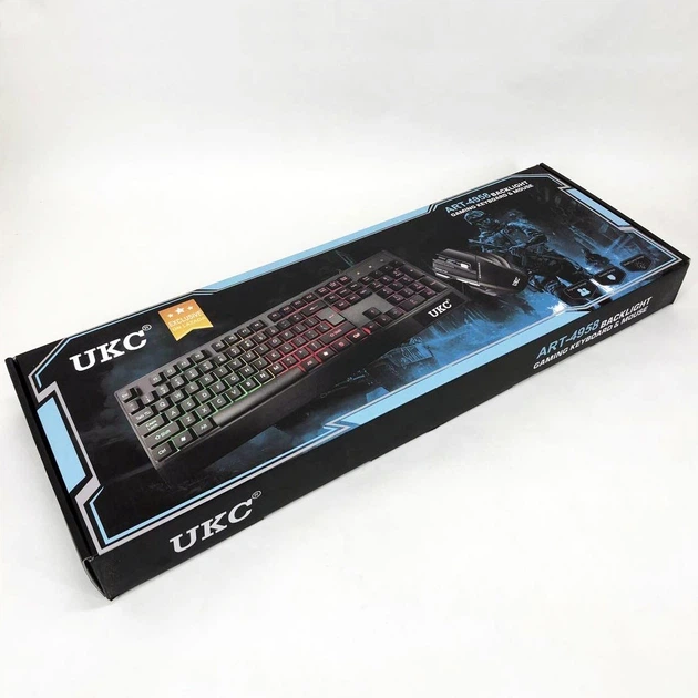 Игровой комплект UKC: клавиатура и мышь с LED-подсветкой USB M-710 (22018) - Фото 4 Игровой комплект UKC: клавиатура и мышь с LED-подсветкой USB M-710 (22018) - изображение 4