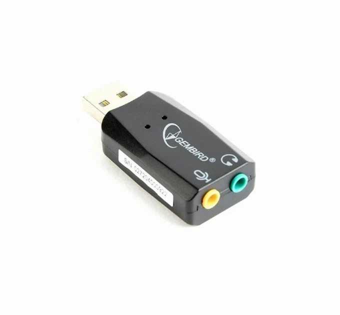 Звуковая карта USB 2.0, 5.1, Gembird, черный, Box (SC-USB2.0-01) - Фото 1 Звуковая карта USB 2.0, 5.1, Gembird, черный, Box (SC-USB2.0-01) - изображение 1