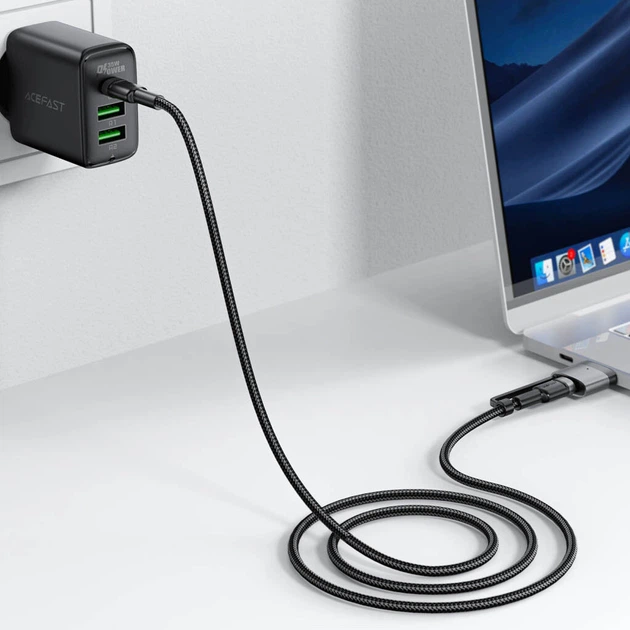USB кабель AceFast C22-05, Type-C, MagSafe 3, 1.2 м., Черный - 673663 - Фото 5 USB кабель AceFast C22-05, Type-C, MagSafe 3, 1.2 м., Черный - 673663 - изображение 5