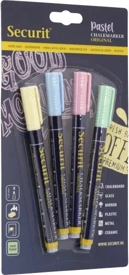 Zestaw markerów kredowych Securit Pastel 1-2 mm 4 szt BL-SMA100-V4-PAS (8719075287767) - obraz 2
