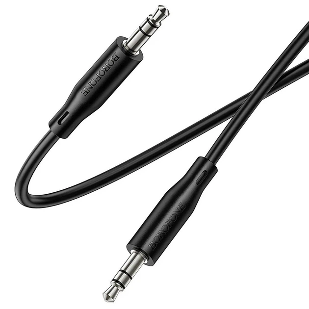 AUX кабель Borofone BL26 Standard, 3,5 мм., 1.0 м., Чорний - 611677 - зображення 3