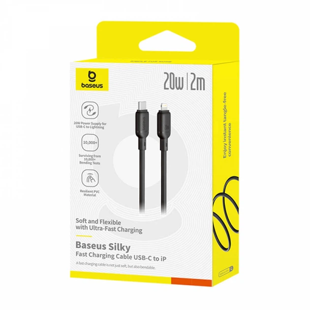 USB кабель Baseus P10377700113-01 Silky Apple iPhone SE 2022 / iPhone 14 Pro Max / iPhone 14 Plus / iPhone 14 Pro / iPhone 14 / iPhone 13 Pro / iPhone 13 Mini / iPhone 13 / iPhone 13 Pro Max / iPhone 12 Mini / iPhone 12 Pro Max, Lightning, 2.0 - 565544 - Фото 5 USB кабель Baseus P10377700113-01 Silky Apple iPhone SE 2022 / iPhone 14 Pro Max / iPhone 14 Plus / iPhone 14 Pro / iPhone 14 / iPhone 13 Pro / iPhone 13 Mini / iPhone 13 / iPhone 13 Pro Max / iPhone 12 Mini / iPhone 12 Pro Max, Lightning, 2.0 - 565544 - изображение 5