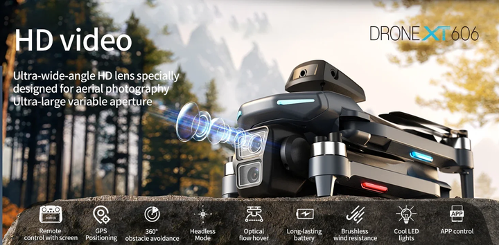 Квадрокоптер XT606 MAX с пультом и экраном GPS 4K FPV до 3 км - изображение 5