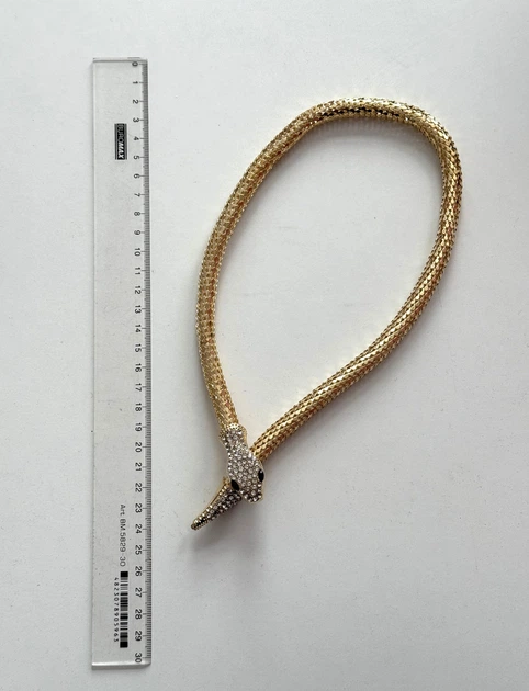 Гнучкий чокер-кольє у формі змії «Diamond Snake» Honey Fashion Accessories золотистий (120381) - изображение 6