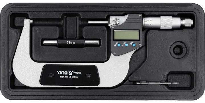 Мікрометр Yato YT-72309 цифровий зовнішній 75-100 мм / 0.001 мм (5906083122378) - зображення 4