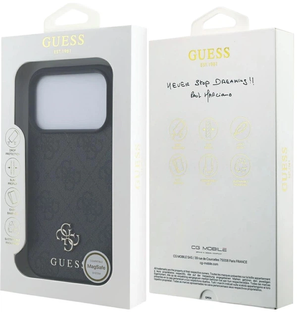 Etui plecki Guess 4G Small Classic Logo MagSafe do Apple iPhone 17 Pro Black (3666339490584) - obraz 8