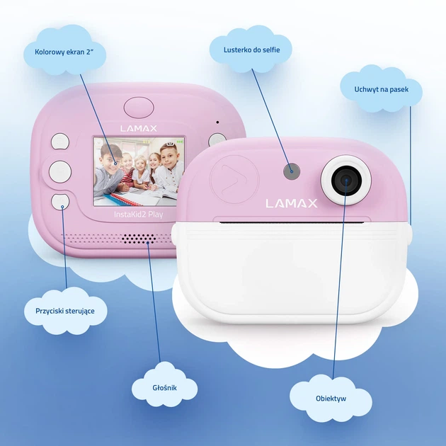 Дитячий фотоапарат Lamax InstaKid2 Play з принтером Рожевий (8596687002502) - зображення 3