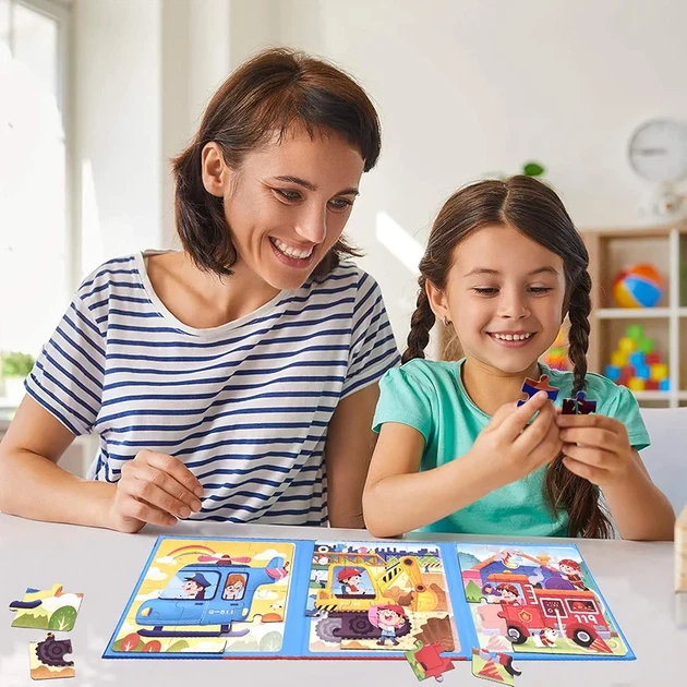 Магнітний пазл-книжка 3-в-1 Leveled Puzzle: Транспорт - изображение 6