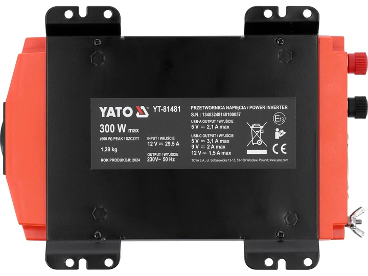 Перетворювач напруги YATO 12/230В 300 Вт (YT-81481) - зображення 5