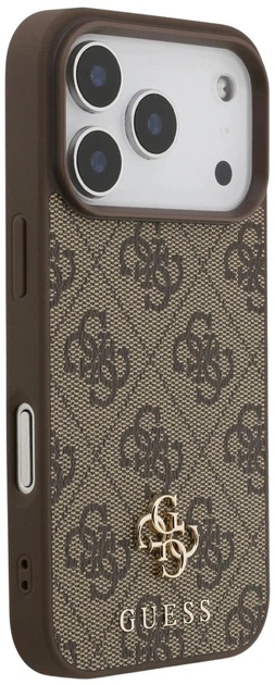 Etui plecki Guess 4G Small Classic Logo MagSafe do Apple iPhone 17 Pro Brown (3666339490621) - obraz 4